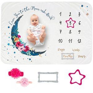 Baby Monthly Milestone Blanket baby girl